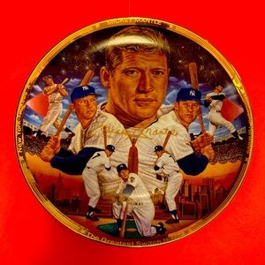 1989 MICKEY MANTLE greatest switch hitter GOLD EDITION 10 1/4 ceramic plate(NEW)